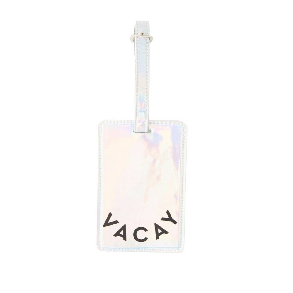 3/$15 Path Travel Holographic Luggage Tag Silver